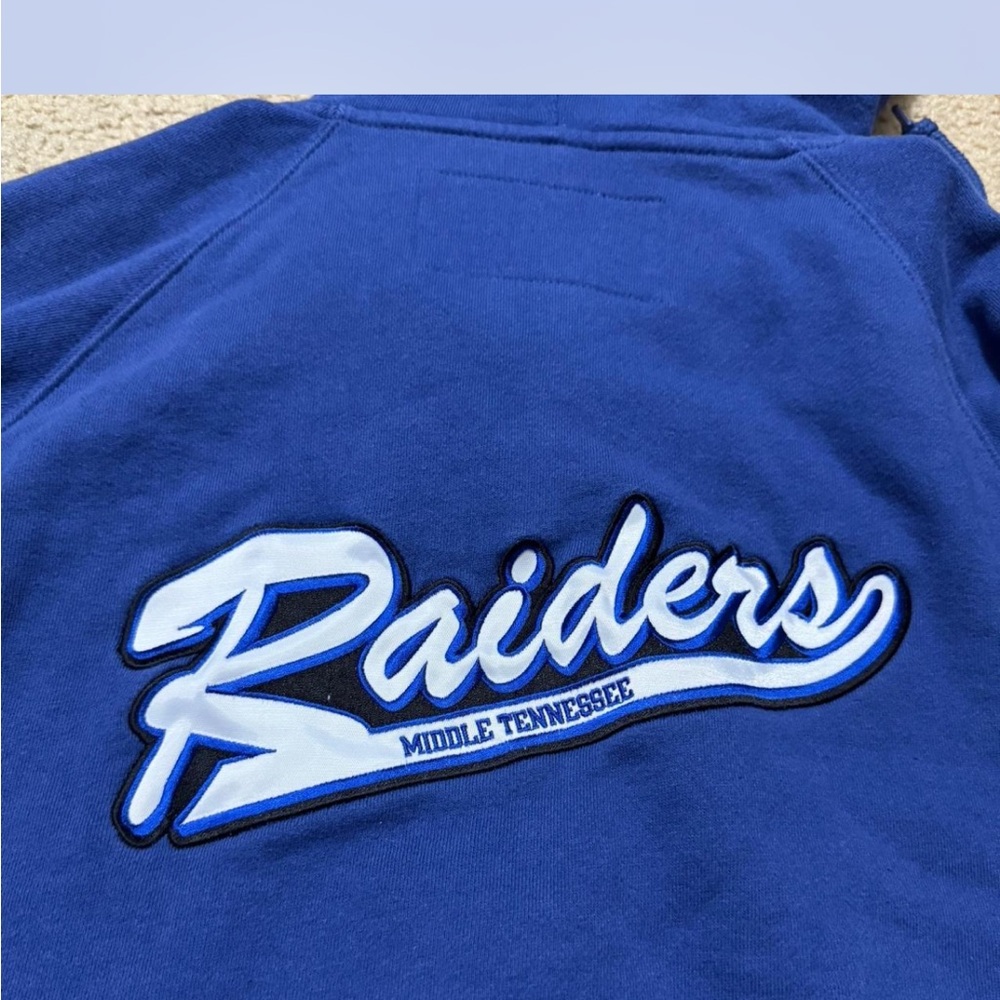 Raiders middle Tennessee Champion Blue Athletic Zip-Up